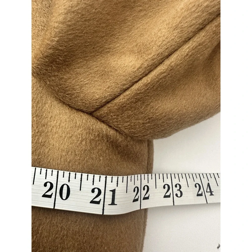 MICHAEL KORS trench coat women's Large Dark Camel Wool Blend Outdoor Career NWOT